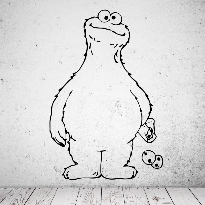 Preview: 46172 Krümelmonster Sesamstraße Aufkleber für die Wand